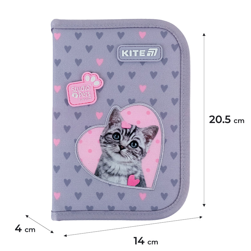 Пенал без наповнення Kite Studio Pets SP25-621, 1 відділення, 1 відворот