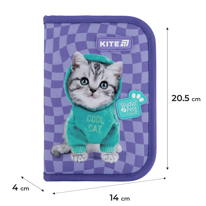 Пенал без наповнення Kite Studio Pets SP25-622-2, 1 відділення, 2 відворот