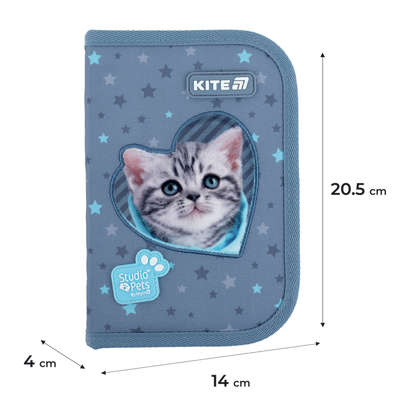 Пенал без наповнення Kite Studio Pets SP25-622-3, 1 відділення, 2 відворот