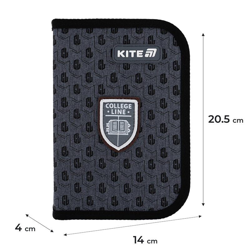 Piórnik bez wyposażenia Kite College Line Boy K25-622-2 jednokom., 2-klapkowy