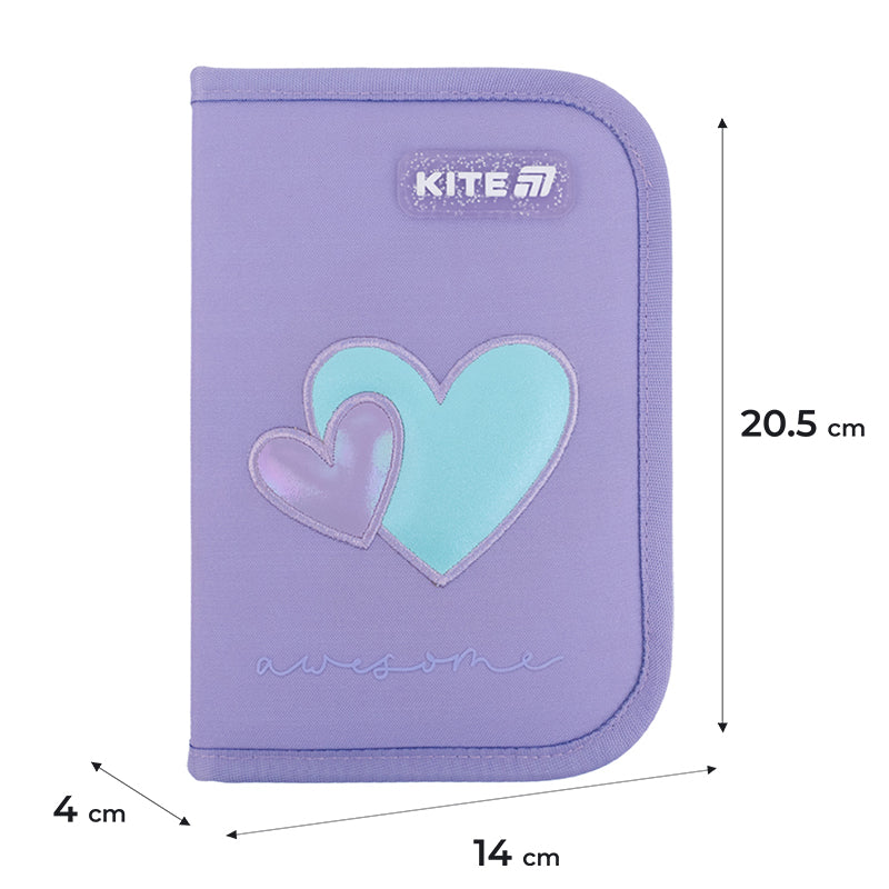 Piórnik bez wyposażenia Kite Awesome K25-622-5 jednokom., 2-klapkowy