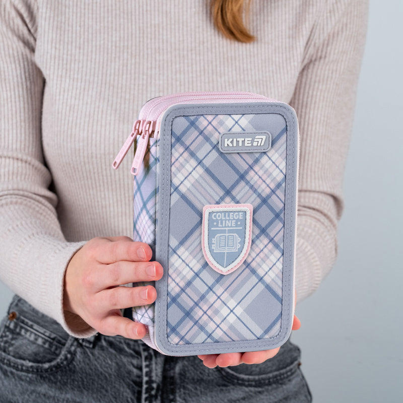 Piórnik bez wyposażenia Kite College Line Girl K25-623-1 podwójny