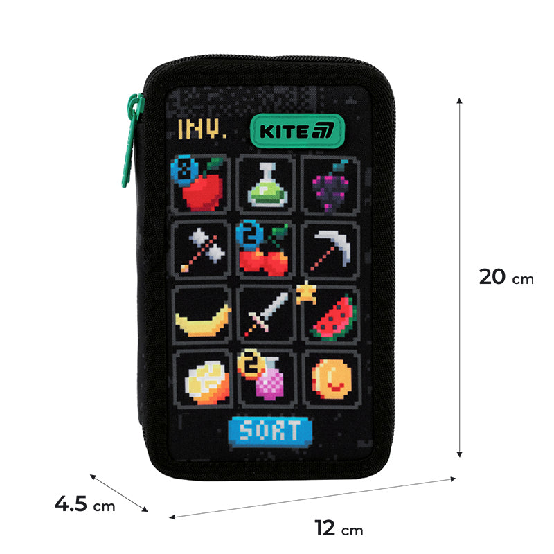 Piórnik bez wyposażenia Kite Pixel Game K25-623-2 podwójny