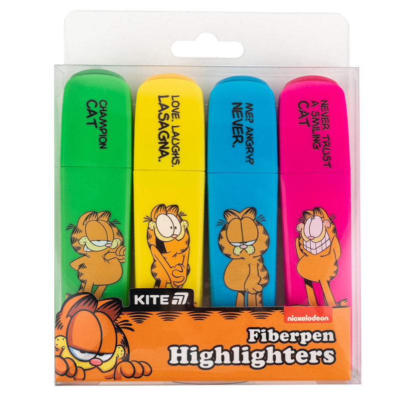 Zakreślacz zestaw z 4 kolorów Kite Garfield GF25-444