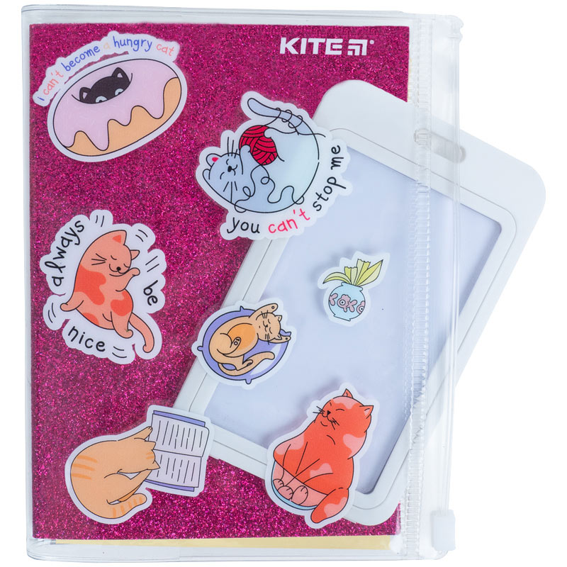 Notatnik Kite Pink cats K22-462-1 silikonowa oprawa , 80 kartek