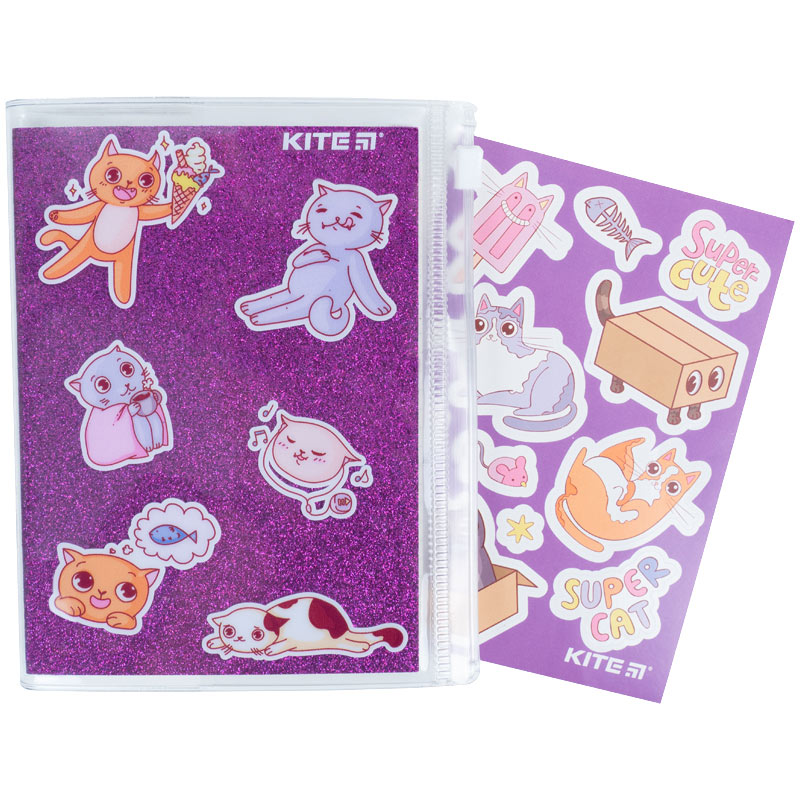 Notatnik Kite Purple cats K22-462-2 silikonowa oprawa , 80 kartek