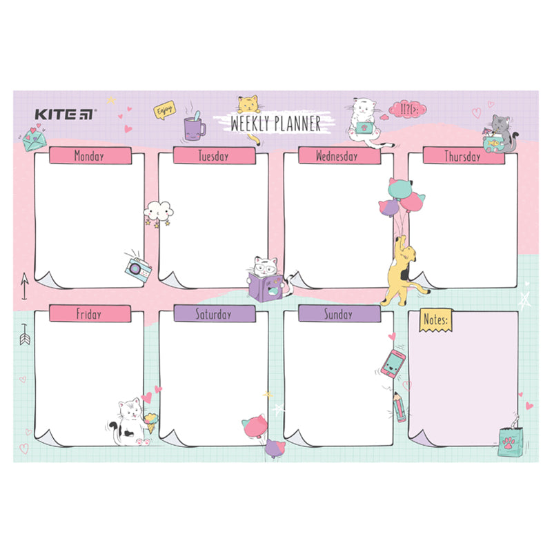 Планер настінний на тиждень Kite Cats K22-471-2, А4