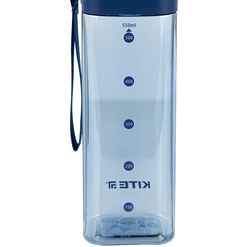 Пляшечка для води квадратна Kite K24-1209-1, 550 мл, блакитна