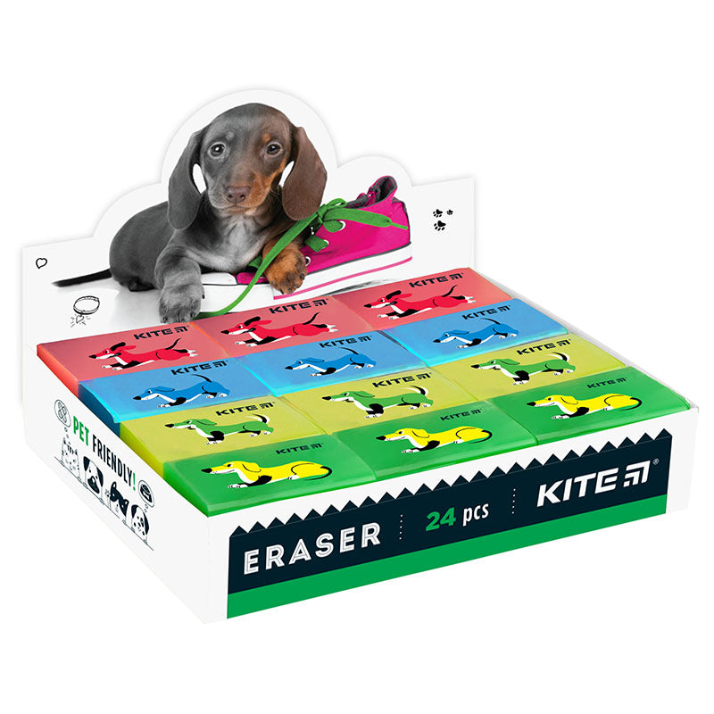 Гумка кольорова Kite Dogs K22-026, асорті