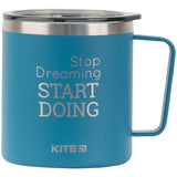 Kubek termiczny Kite K22-379-02-2, 400 ml, niebieski Stop dreaming Start doing