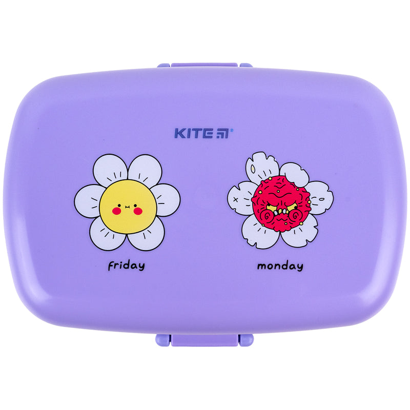 Śniadaniówka z przegródkami i sztućcami Kite K23-180-2, 1150 ml, fioletowy