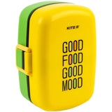 Śniadaniówka z przegródkami i sztućcami Kite K23-180-4, 1150 ml, żółty