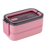 Śniadaniówka podwójnа z sztućcami Kite K23-183-3, 1400 ml, różowy