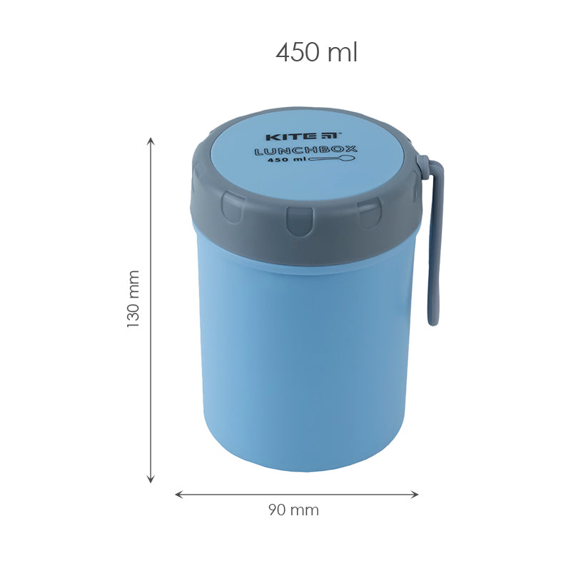 Ланчбокс круглий Kite K23-187-2, 450 мл, блакитний