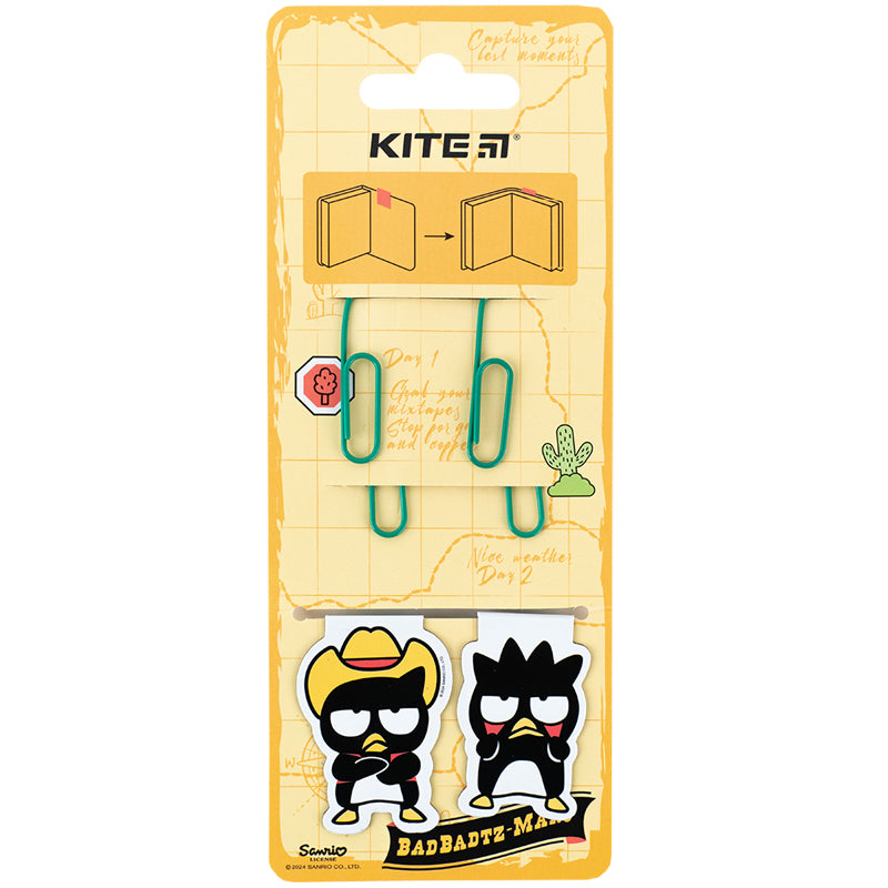 Набір магнітних закладок з фігурними скріпками Kite Bad Badtz-Maru HK24-495