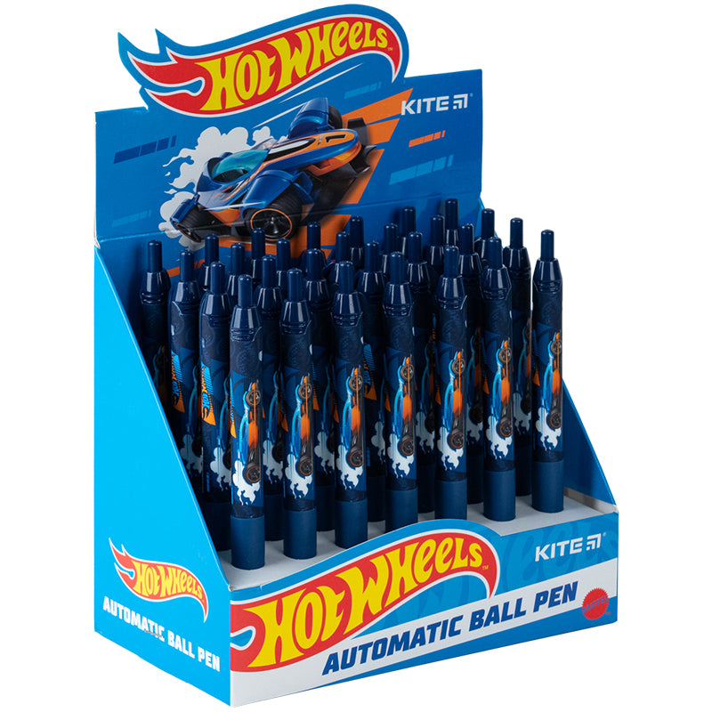 Ручка кулькова автоматична Kite Hot Wheels HW24-039, синя
