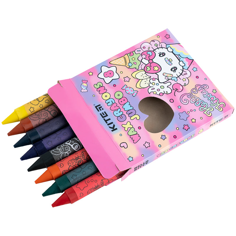 Крейда воскова Jumbo Hello Kitty HK24-076, 8 кольорів