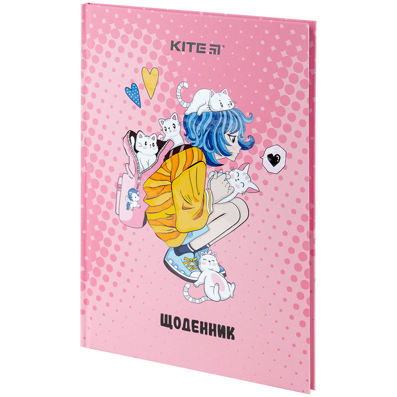 Щоденник шкільний Kite Cats K24-262-1, тверда обкладинка