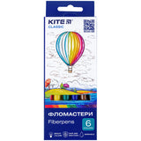 Фломастери Kite Classic K-446, 6 кольорів