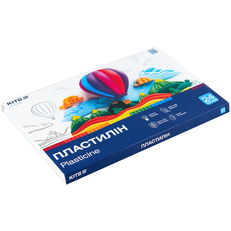 Пластилін Kite Classic K-089, 24 кольори, 480 г