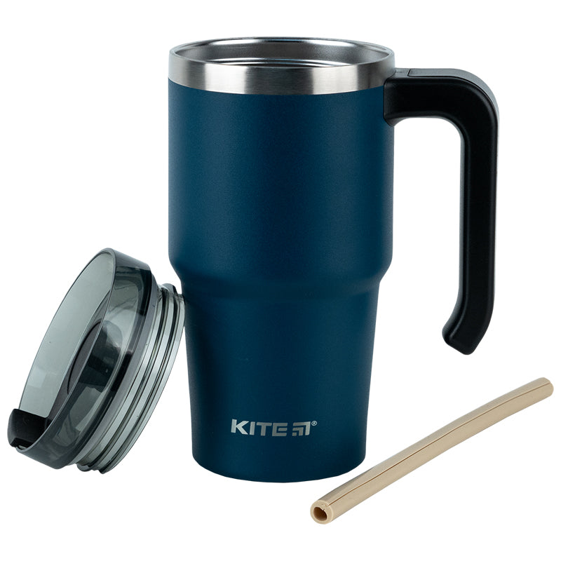 Kubek termiczna z rączką Kite K24-1207-2, 600 ml, szmaragdowy