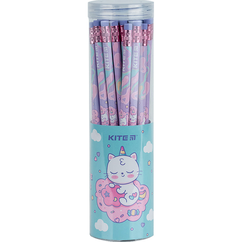 Олівець графітний з гумкою Kite Rainbow Catcorn K24-056-2