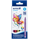 Flamastry z brokatem Kite Creative K-1147, 6 kolorów