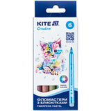 Flamastry z brokatem Kite Creative K-1148, 6 kolorów, pastelowe