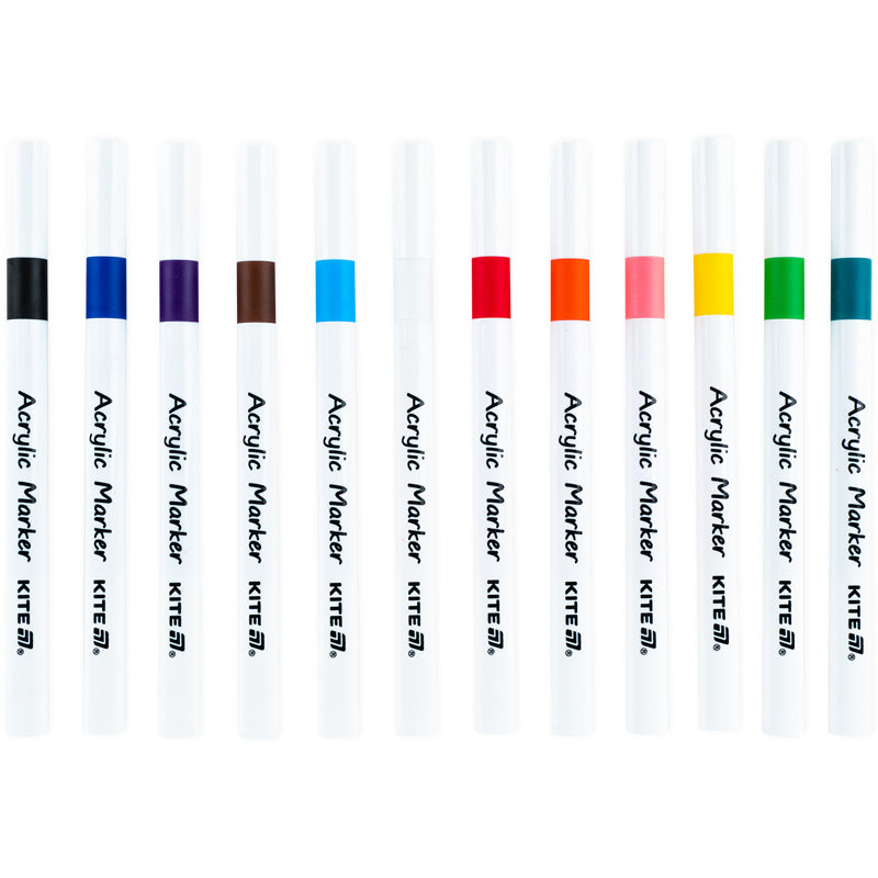 Markery akrylowe Kite Creative K-1156, zestaw 12 sztuk