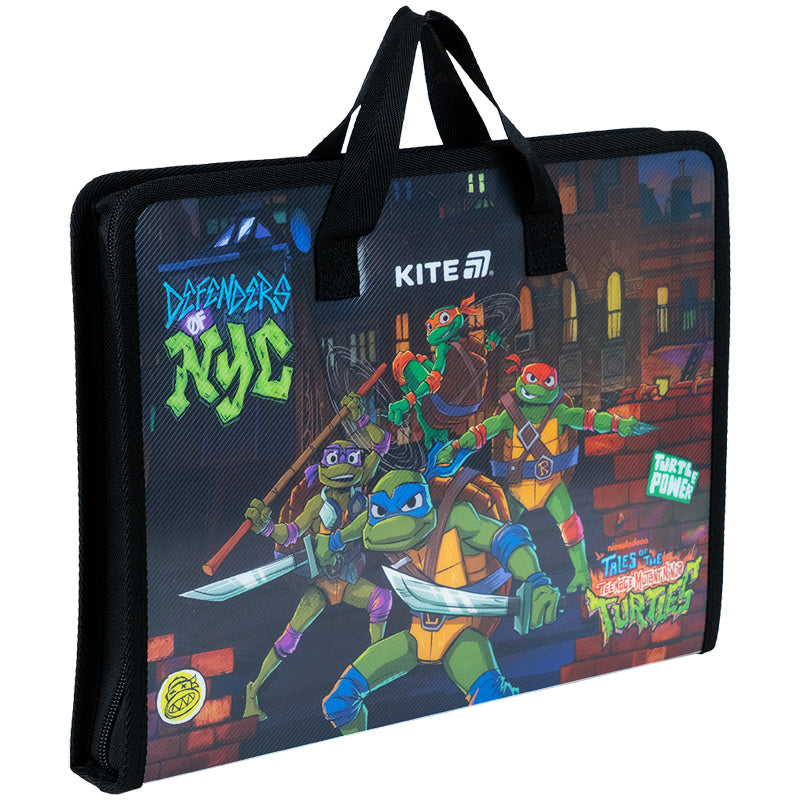 Teczka z rączką na suwak Kite Ninja Turtles NT25-202, 1 komora, A4