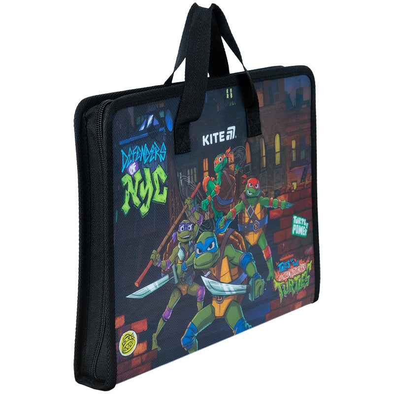 Teczka z rączką na suwak Kite Ninja Turtles NT25-202, 1 komora, A4