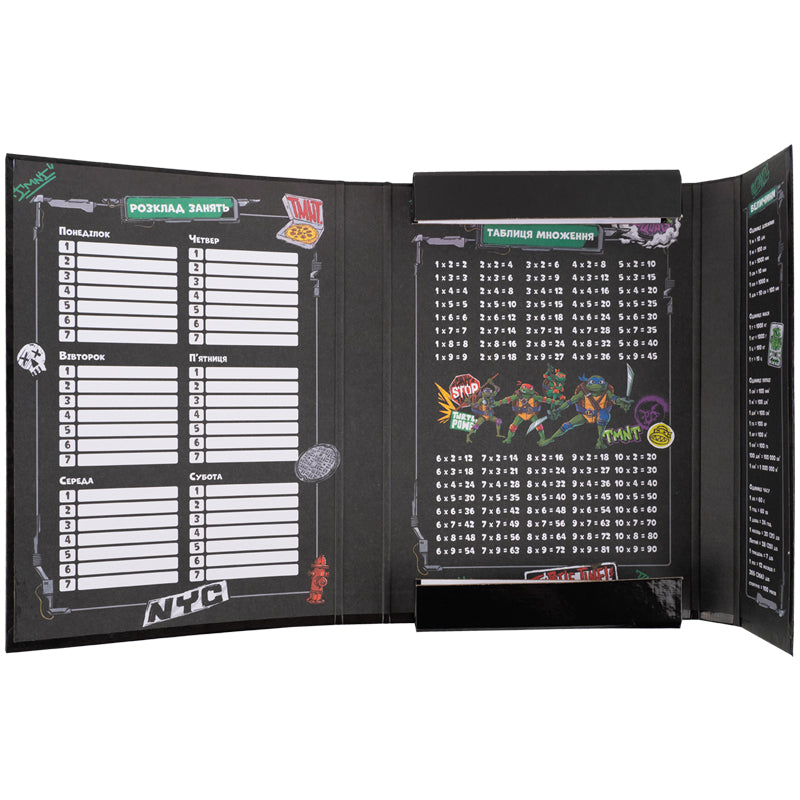 Teczka na zeszyty z gumką Kite Ninja Turtles NT25-210, karton