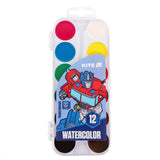 Фарби акварельні Kite Transformers TF25-061, 12 кольорів
