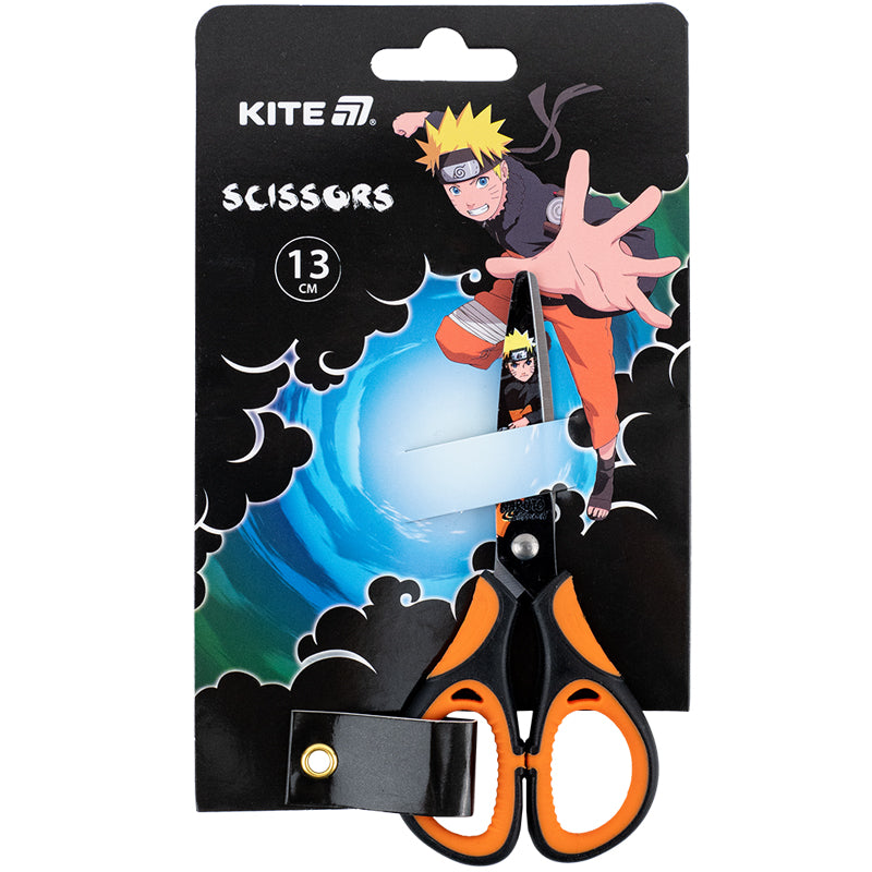 Nożyczki dla dzieci z wkładkami gumowymi z nadrukiem na ostrzu Kite Naruto NR25-148, 13 cm