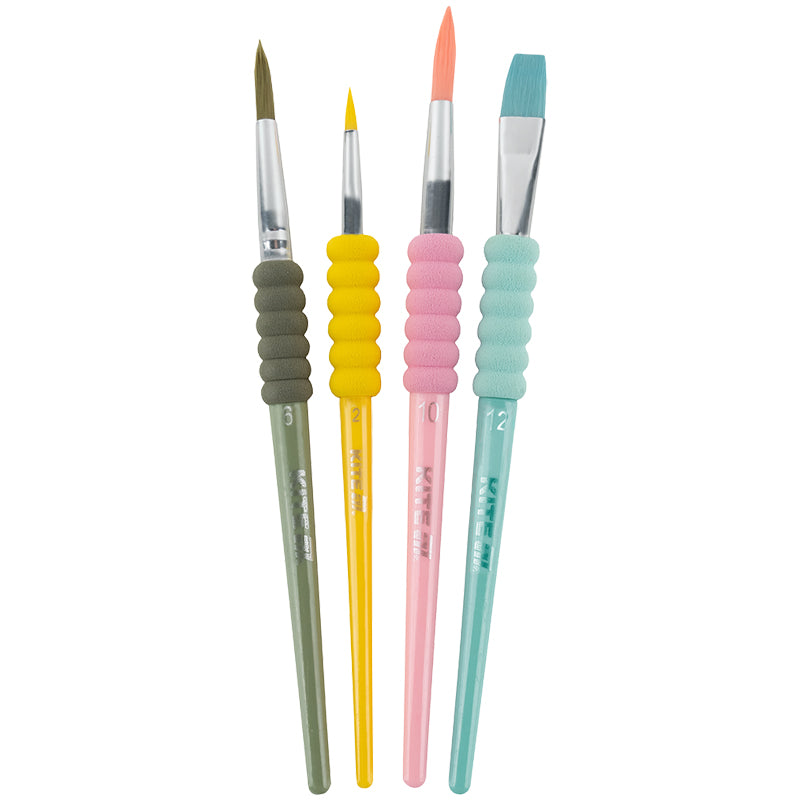 Zestaw 4 pędzli syntetyk  Kite Creative K-334-2