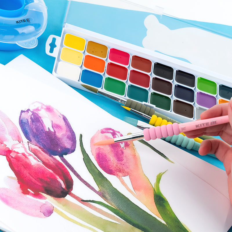 Zestaw 4 pędzli syntetyk  Kite Creative K-334-2