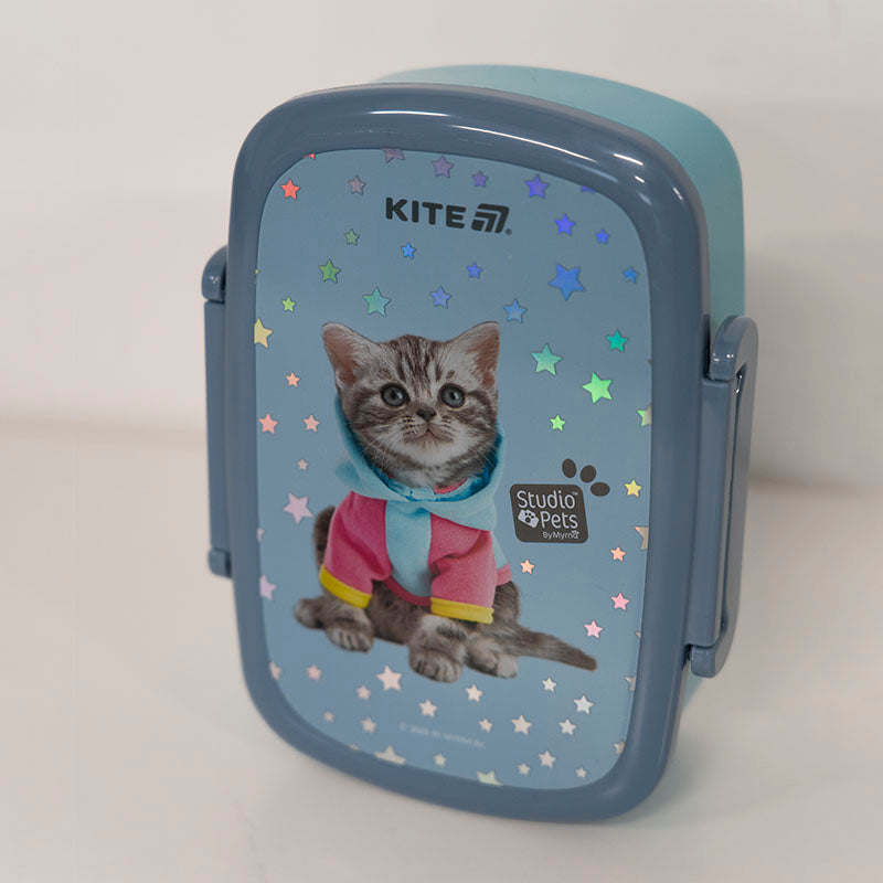 Śniadaniówka z przegródkami i sztućcami Kite Studio Pets SP25-163, 750 ml