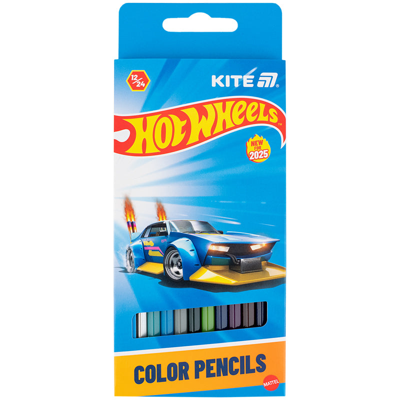 Dwustronne kredki ołówkowe Kite Hot Wheels HW25-054, 12 szt./24 kolory