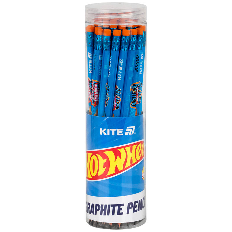 Ołówek grafitowy z gumką, trójkątny Kite Hot Wheels HW25-046