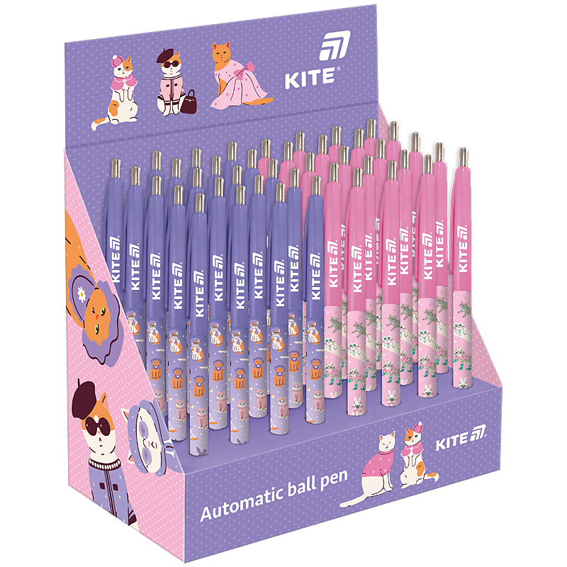 Ручка кулькова автоматична Kite Fashion Cat K25-361-1, синя