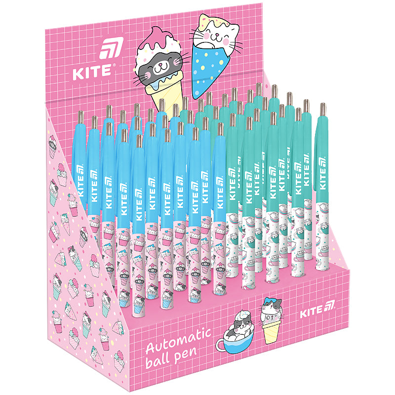 Ручка кулькова автоматична Kite Ice & Cup K25-361-2, синя