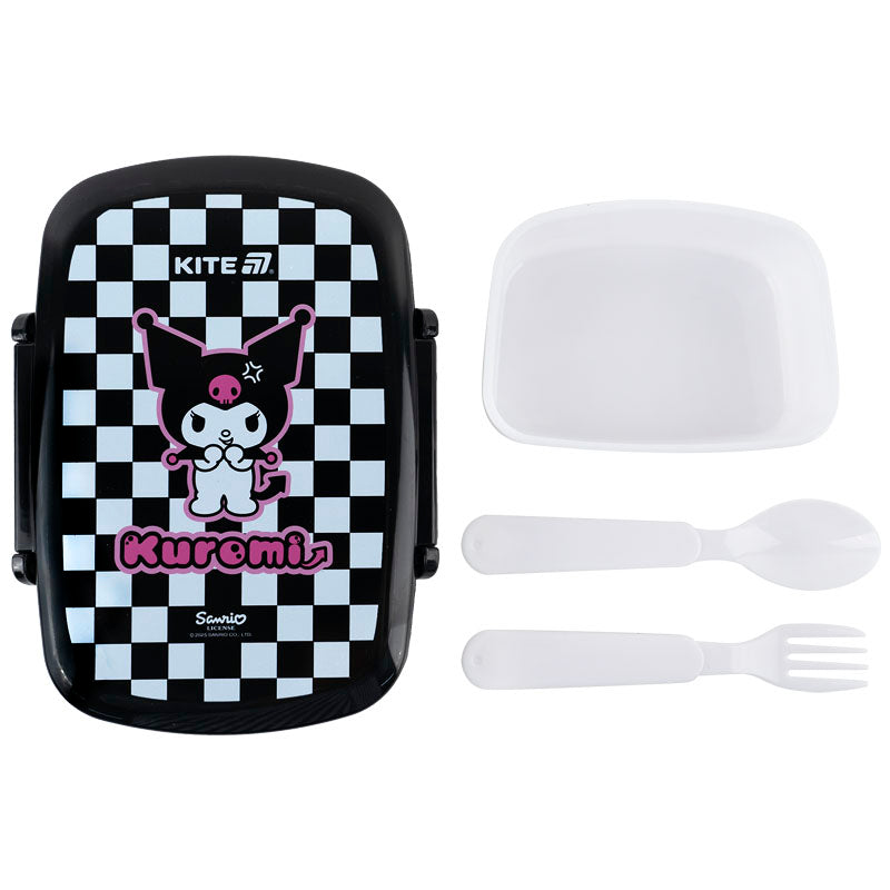 Śniadaniówka z przegródkami i sztućcami Kite Kuromi HK25-163-2, 750 ml