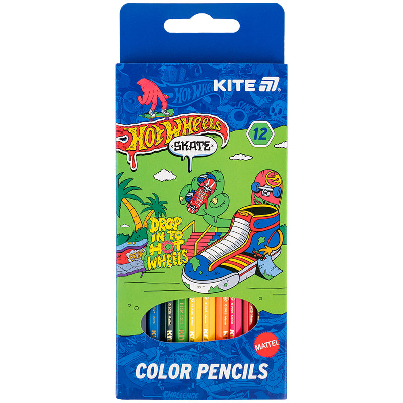 Олівці кольорові Kite Hot Wheels HW25-051-2, 12 шт.
