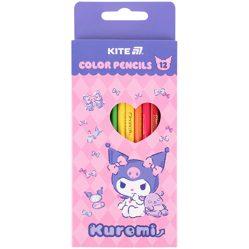 Олівці кольорові тригранні Kite Kuromi HK25-053, 12 кольорів