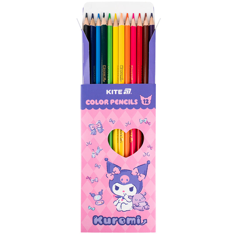 Олівці кольорові тригранні Kite Kuromi HK25-053, 12 кольорів
