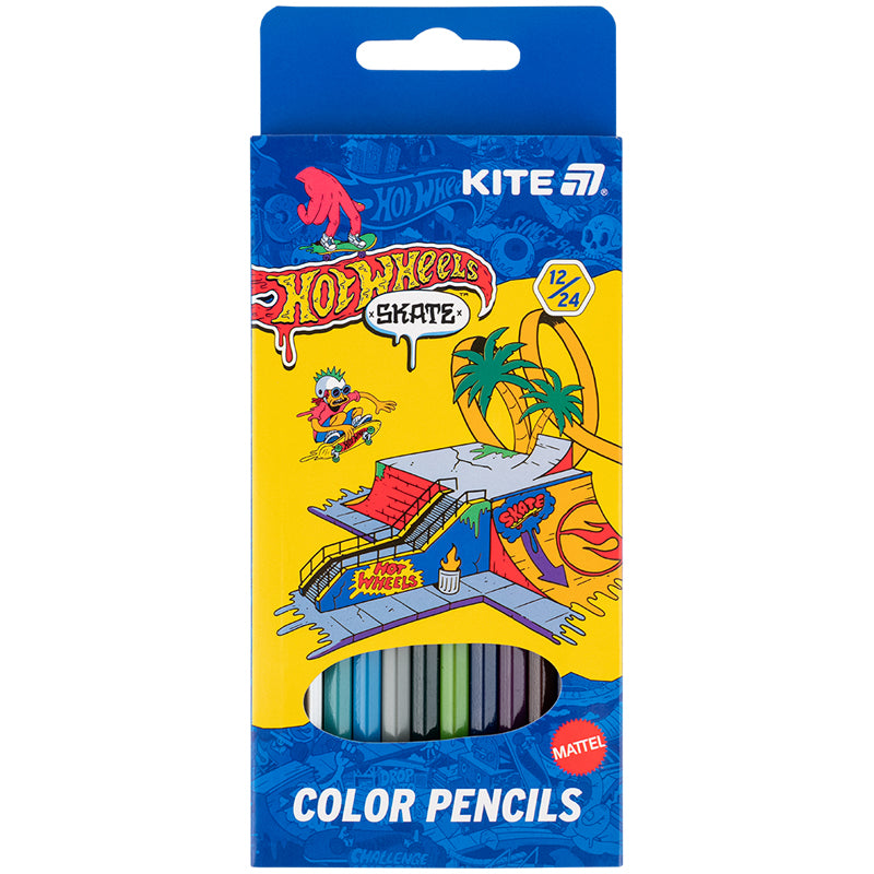 Dwustronne kredki ołówkowe Kite Hot Wheels HW25-054-2, 12 szt./24 kolory