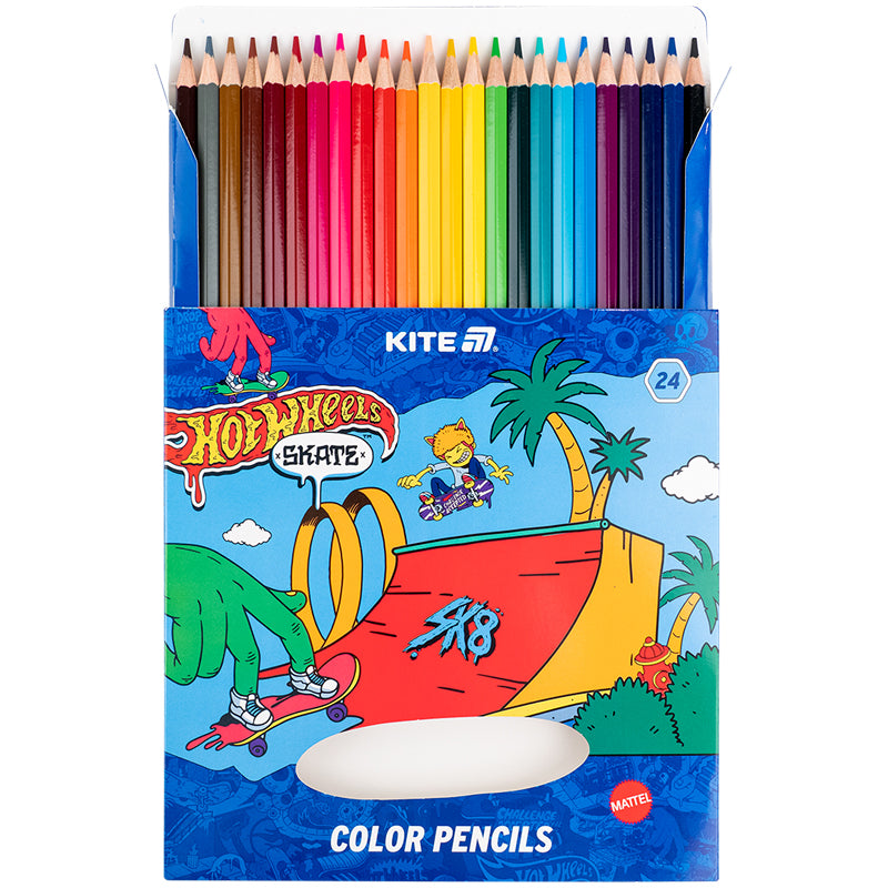 Олівці кольорові Kite Hot Wheels HW25-055-2, 24 кольори