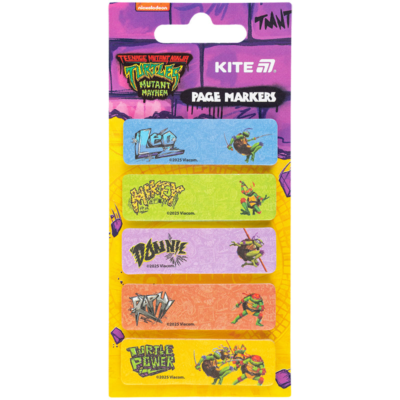 Закладка паперова з малюнком Kite Ninja Turtles NT25-480, 100 шт, 5х15х50 мм, прямокутна