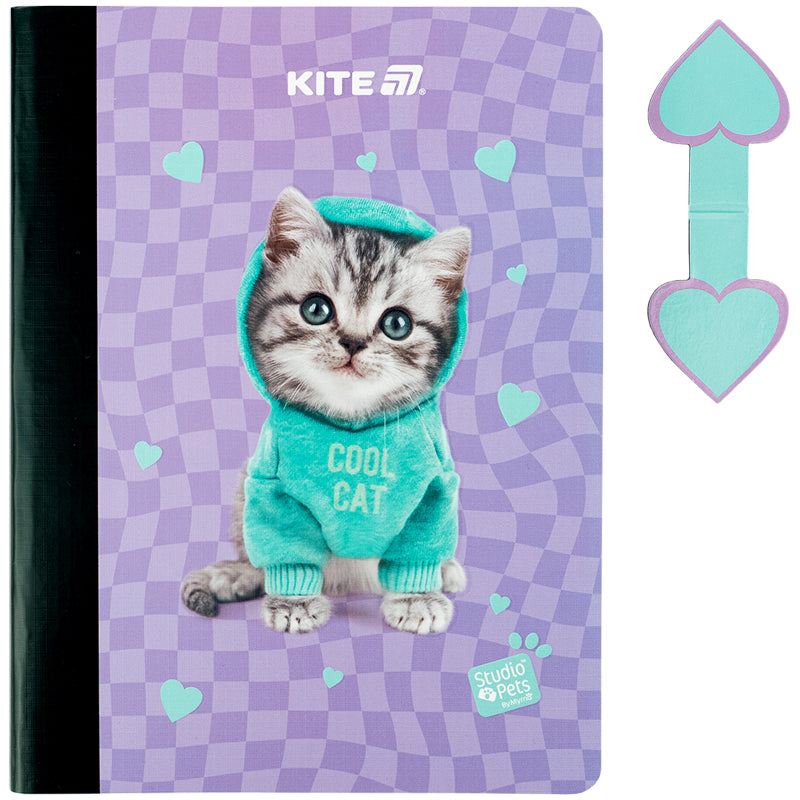 Notatnik z magnetyczną zakładką Kite Studio Pets SP25-192, A5, 60 kartek, w kratkę