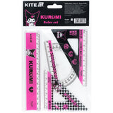 Zestaw geometryczny Kite К17-281: linijka 15 cm, 2 ekierki, kątomierz  Kite Kuromi HK25-282